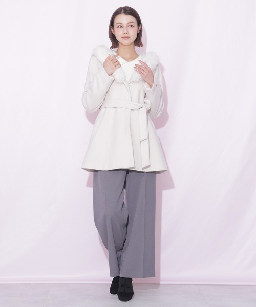 JILL by JILL STUART(ジルバイジルスチュアート)の「フーディミディコート(その他アウター・レディース・ピンク/ホワイト/グレー・MEDIUM/SMALL)」の14枚目の写真