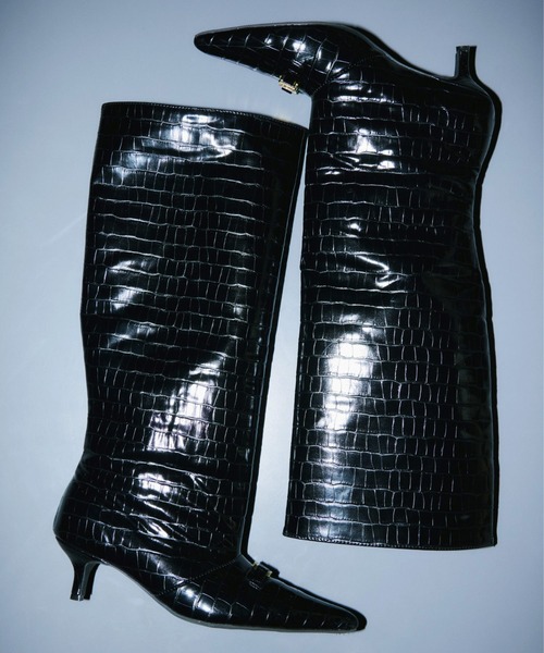 ANDRESD(アンドレスド)の「ロゴバックルロングブーツ / LOGO BUCKLE LONG BOOTS(ブーツ・レディース・ブラウン/ブラック・39/37/38)」の12枚目の写真