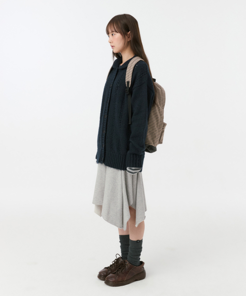 OHESHIO(オヘシオ)の「JERSEY STRIPE バックパック、ブラウン(バックパック/リュック・レディース・その他・FREE)」の7枚目の写真