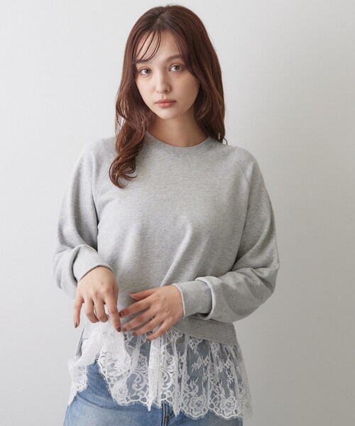 DRESSTERIOR(ドレステリア)の「レースドッキング裏毛プルオーバー(Tシャツ/カットソー・レディース・ライトグレー/ブラウン系その他・36/38)」の16枚目の写真