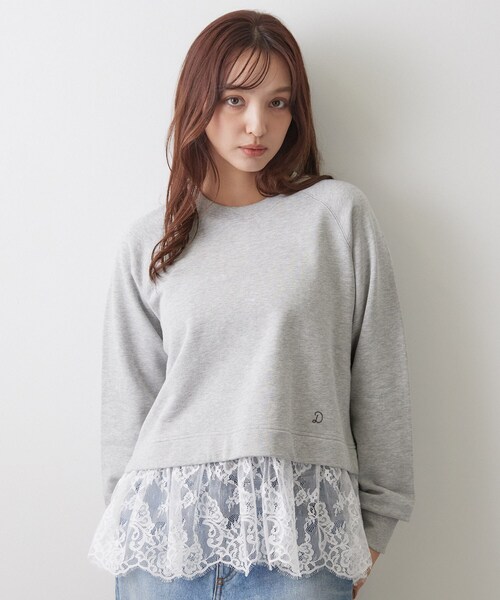 DRESSTERIOR(ドレステリア)の「レースドッキング裏毛プルオーバー(Tシャツ/カットソー・レディース・ライトグレー/ブラウン系その他・36/38)」の17枚目の写真