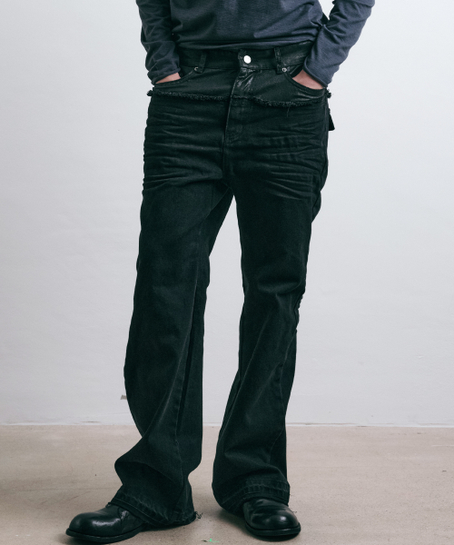 LEARVE(ルアブ)の「JAVI ツイン ファブリック パンツ ブラック(デニムパンツ・メンズ・その他・MEDIUM/LARGE/SMALL)」の1枚目の写真