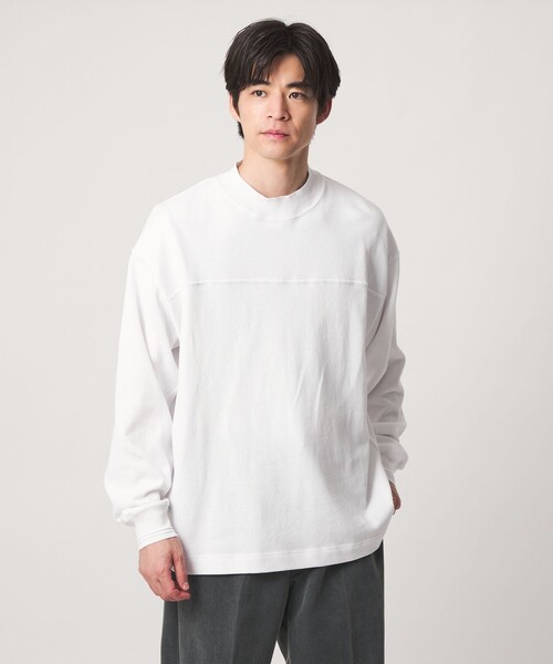 フットボール リブ 長袖 Tシャツ カットソー（Tシャツ/カットソー