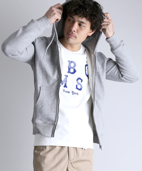 Denime（ドゥニーム）の「HEAVY SWT ZIP PARKA/スウェットジップパーカー（パーカー・メンズ・ネイビー/ピンク/グレー/ホワイト・LARGE/SMALL/X-LARGE/MEDIUM）」の2枚目の写真