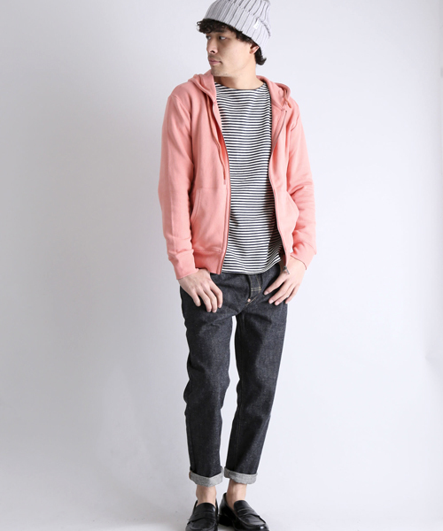 Denime（ドゥニーム）の「HEAVY SWT ZIP PARKA/スウェットジップパーカー（パーカー・メンズ・ネイビー/ピンク/グレー/ホワイト・LARGE/SMALL/X-LARGE/MEDIUM）」の19枚目の写真