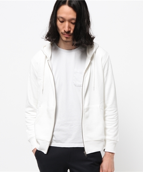 Denime（ドゥニーム）の「HEAVY SWT ZIP PARKA/スウェットジップパーカー（パーカー・メンズ・ネイビー/ピンク/グレー/ホワイト・LARGE/SMALL/X-LARGE/MEDIUM）」の5枚目の写真