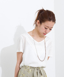 NATURAL BEAUTY BASIC | リネン天竺×布帛プルオーバー(Tシャツ/カットソー)