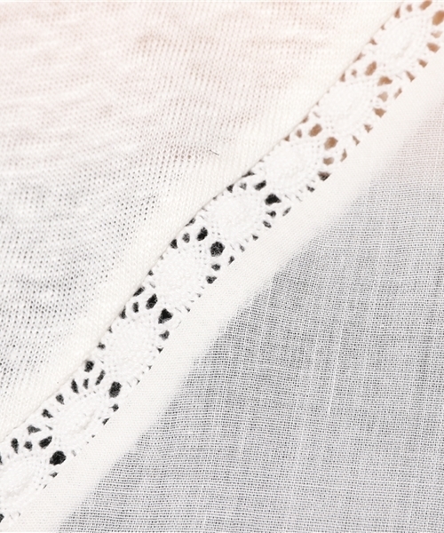 NATURAL BEAUTY BASIC（ナチュラルビューティーベーシック）の「リネン天竺×布帛プルオーバー（Tシャツ/カットソー・レディース・ホワイト系その他/オレンジ系その他/ブラック・MEDIUM）」の10枚目の写真