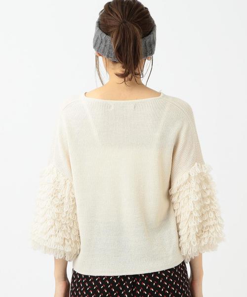 Another Edition(アナザーエディション)の「ループスリーブニットプルオーバー/ AEBC ループSL KNIT PO(ニット/セーター・レディース・ホワイト/ネイビー/マスタード・フリー)」の6枚目の写真