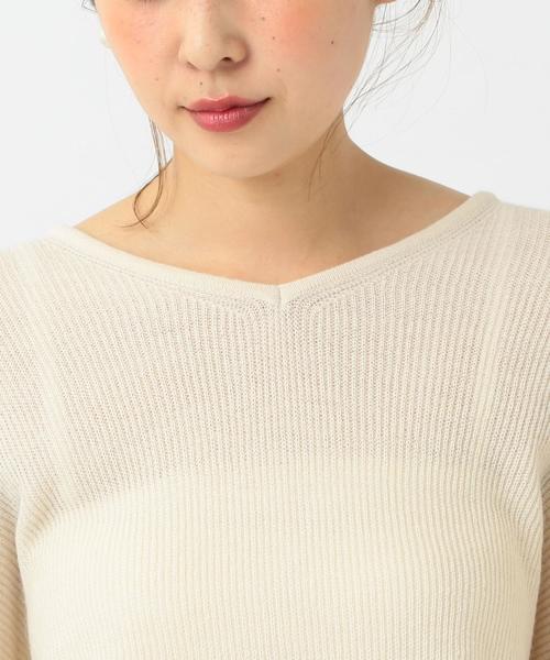 Another Edition(アナザーエディション)の「ループスリーブニットプルオーバー/ AEBC ループSL KNIT PO(ニット/セーター・レディース・ホワイト/ネイビー/マスタード・フリー)」の7枚目の写真