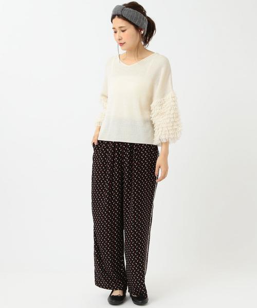 Another Edition(アナザーエディション)の「ループスリーブニットプルオーバー/ AEBC ループSL KNIT PO(ニット/セーター・レディース・ホワイト/ネイビー/マスタード・フリー)」の16枚目の写真