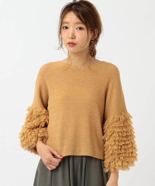 Another Edition(アナザーエディション)の「ループスリーブニットプルオーバー/ AEBC ループSL KNIT PO(ニット/セーター・レディース・ホワイト/ネイビー/マスタード・フリー)」の10枚目の写真