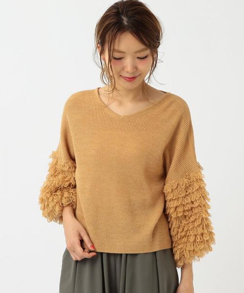 Another Edition(アナザーエディション)の「ループスリーブニットプルオーバー/ AEBC ループSL KNIT PO(ニット/セーター・レディース・ホワイト/ネイビー/マスタード・フリー)」の11枚目の写真