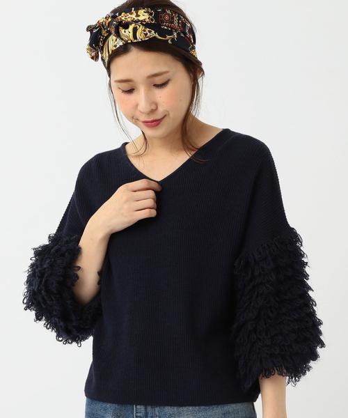 Another Edition(アナザーエディション)の「ループスリーブニットプルオーバー/ AEBC ループSL KNIT PO(ニット/セーター・レディース・ホワイト/ネイビー/マスタード・フリー)」の13枚目の写真