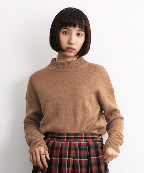 MERLOT(メルロー)の「ハイネックニットプルオーバー5853(ニット/セーター・レディース・ホワイト/ブラウン/イエロー系その他/ブラック/ネイビー/グリーン/ライトブルー/オフホワイト/ライトグレー/ピンク/キャメル/ブラウン系その他/イエロー/チェリーピンク/ブルーグリーン・FREE)」の12枚目の写真