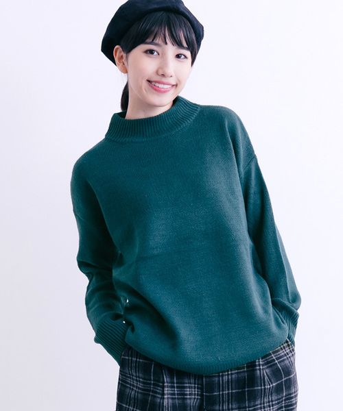 MERLOT(メルロー)の「ハイネックニットプルオーバー5853(ニット/セーター・レディース・ホワイト/ブラウン/イエロー系その他/ブラック/ネイビー/グリーン/ライトブルー/オフホワイト/ライトグレー/ピンク/キャメル/ブラウン系その他/イエロー/チェリーピンク/ブルーグリーン・FREE)」の10枚目の写真
