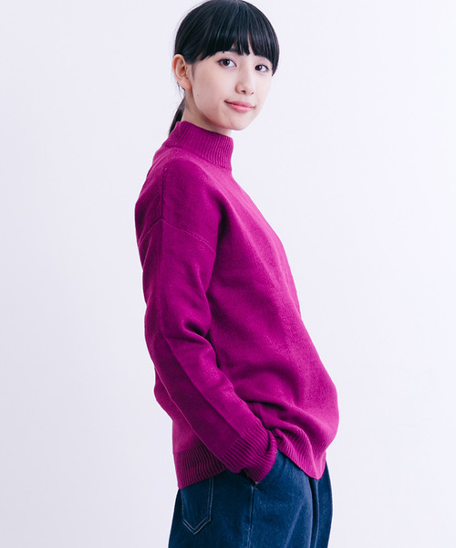 MERLOT(メルロー)の「ハイネックニットプルオーバー5853(ニット/セーター・レディース・ホワイト/ブラウン/イエロー系その他/ブラック/ネイビー/グリーン/ライトブルー/オフホワイト/ライトグレー/ピンク/キャメル/ブラウン系その他/イエロー/チェリーピンク/ブルーグリーン・FREE)」の16枚目の写真