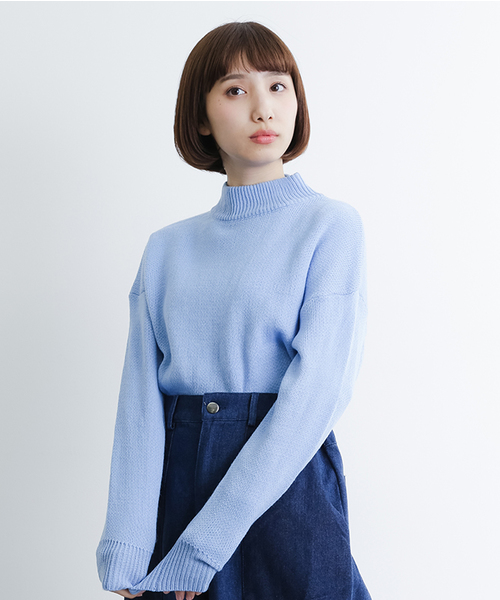 MERLOT(メルロー)の「ハイネックニットプルオーバー5853(ニット/セーター・レディース・ホワイト/ブラウン/イエロー系その他/ブラック/ネイビー/グリーン/ライトブルー/オフホワイト/ライトグレー/ピンク/キャメル/ブラウン系その他/イエロー/チェリーピンク/ブルーグリーン・FREE)」の8枚目の写真