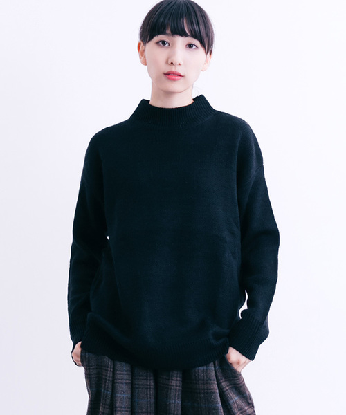 MERLOT(メルロー)の「ハイネックニットプルオーバー5853(ニット/セーター・レディース・ホワイト/ブラウン/イエロー系その他/ブラック/ネイビー/グリーン/ライトブルー/オフホワイト/ライトグレー/ピンク/キャメル/ブラウン系その他/イエロー/チェリーピンク/ブルーグリーン・FREE)」の3枚目の写真