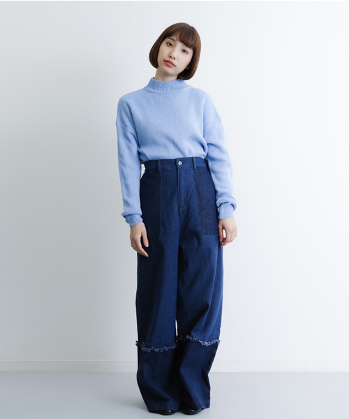 MERLOT(メルロー)の「ハイネックニットプルオーバー5853(ニット/セーター・レディース・ホワイト/ブラウン/イエロー系その他/ブラック/ネイビー/グリーン/ライトブルー/オフホワイト/ライトグレー/ピンク/キャメル/ブラウン系その他/イエロー/チェリーピンク/ブルーグリーン・FREE)」の18枚目の写真