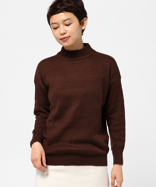 MERLOT(メルロー)の「ハイネックニットプルオーバー5853(ニット/セーター・レディース・ホワイト/ブラウン/イエロー系その他/ブラック/ネイビー/グリーン/ライトブルー/オフホワイト/ライトグレー/ピンク/キャメル/ブラウン系その他/イエロー/チェリーピンク/ブルーグリーン・FREE)」の5枚目の写真