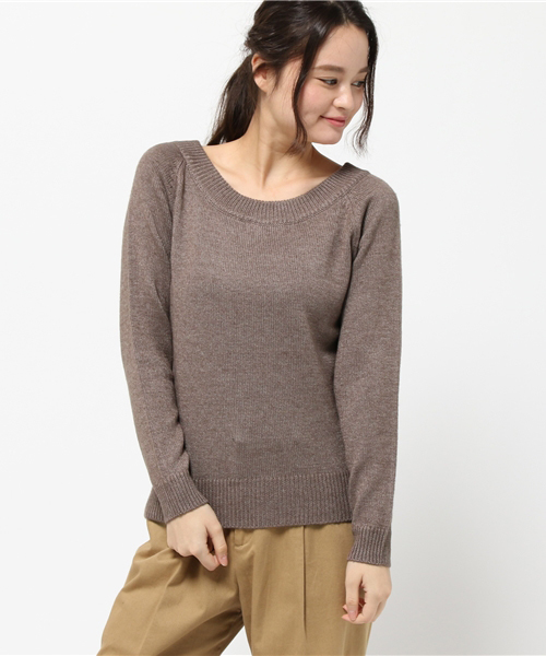 laboratory work（ラボラトリーワーク）の「カシミア混2way　Ｖネックニットプルオーバー（ニット/セーター・レディース・杢グレー/ブラック/モカ/グリーン/レッド・MEDIUM）」の14枚目の写真