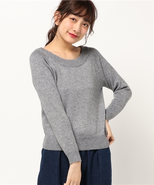 laboratory work（ラボラトリーワーク）の「カシミア混2way　Ｖネックニットプルオーバー（ニット/セーター・レディース・杢グレー/ブラック/モカ/グリーン/レッド・MEDIUM）」の18枚目の写真