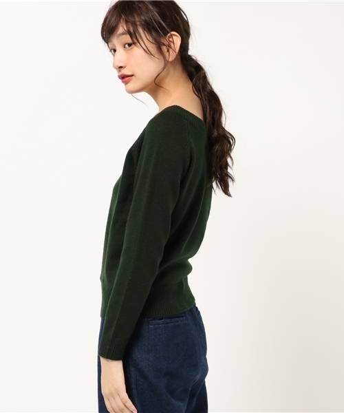 laboratory work（ラボラトリーワーク）の「カシミア混2way　Ｖネックニットプルオーバー（ニット/セーター・レディース・杢グレー/ブラック/モカ/グリーン/レッド・MEDIUM）」の7枚目の写真