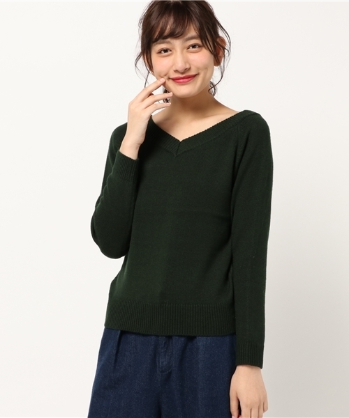 laboratory work（ラボラトリーワーク）の「カシミア混2way　Ｖネックニットプルオーバー（ニット/セーター・レディース・杢グレー/ブラック/モカ/グリーン/レッド・MEDIUM）」の13枚目の写真