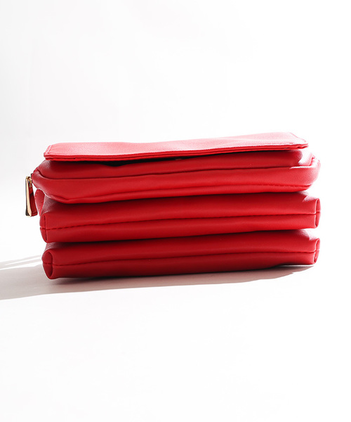 WEGO(ウィゴー)の「WEGO/【2点セット】スカーフ付き多機能ショルダーバッグ(ショルダーバッグ・レディース・ブラック/ホワイト/レッド・FREE)」の4枚目の写真