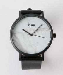 CLUSE | ＜CLUSE＞レザー38ｍｍフェイスウォッチ/ブラックカラー(アナログ腕時計)