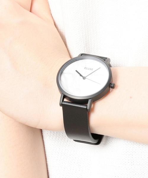 CLUSE（クルース）の「＜CLUSE＞レザー38ｍｍフェイスウォッチ/ブラックカラー（アナログ腕時計・レディース・ブラック・FREE）」の2枚目の写真