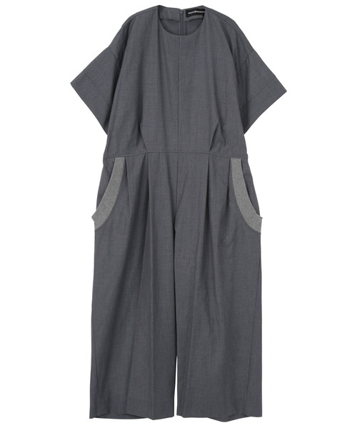 mercibeaucoup,（メルシーボークー）の「Ｂ：サマーウールトロ（つなぎ/オールインワン・レディース・グレー/ネイビー・01）」の2枚目の写真