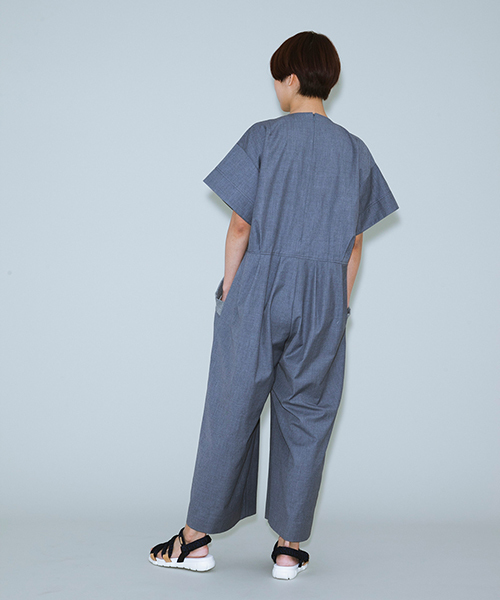 mercibeaucoup,（メルシーボークー）の「Ｂ：サマーウールトロ（つなぎ/オールインワン・レディース・グレー/ネイビー・01）」の7枚目の写真