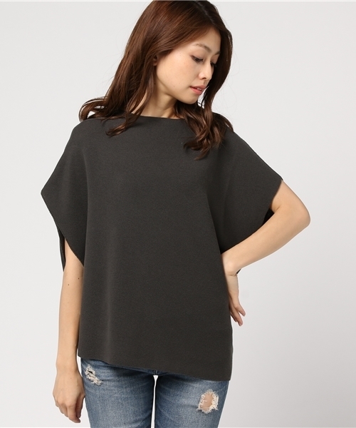 un dix cors(アンディコール)の「12Gバイアスガーターニット(ニット/セーター・レディース・ブラウン/レッド/チャコールグレー・フリ-)」の2枚目の写真