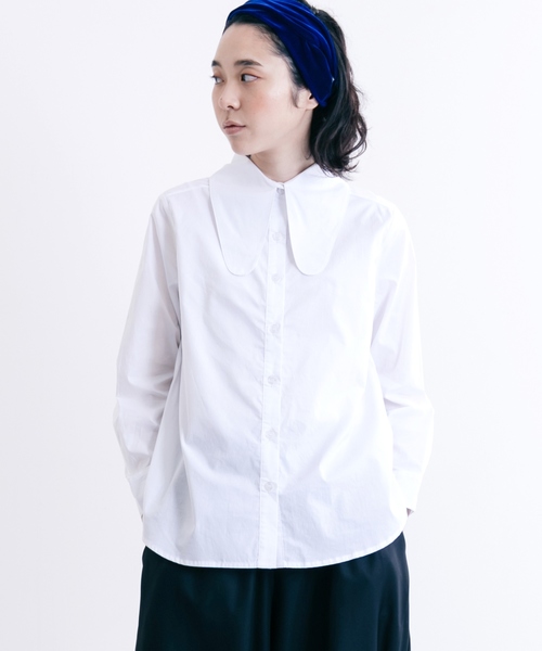 merlot plus（メルロープリュス）の「うさみみ襟コットンシャツブラウス7121（シャツ/ブラウス・レディース・ブラック/ワイン/ホワイト・FREE）」の2枚目の写真