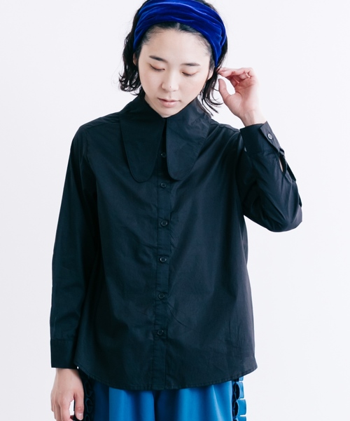 merlot plus（メルロープリュス）の「うさみみ襟コットンシャツブラウス7121（シャツ/ブラウス・レディース・ブラック/ワイン/ホワイト・FREE）」の3枚目の写真