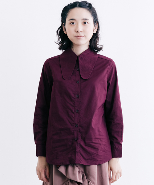merlot plus（メルロープリュス）の「うさみみ襟コットンシャツブラウス7121（シャツ/ブラウス・レディース・ブラック/ワイン/ホワイト・FREE）」の4枚目の写真