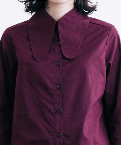 merlot plus（メルロープリュス）の「うさみみ襟コットンシャツブラウス7121（シャツ/ブラウス・レディース・ブラック/ワイン/ホワイト・FREE）」の7枚目の写真