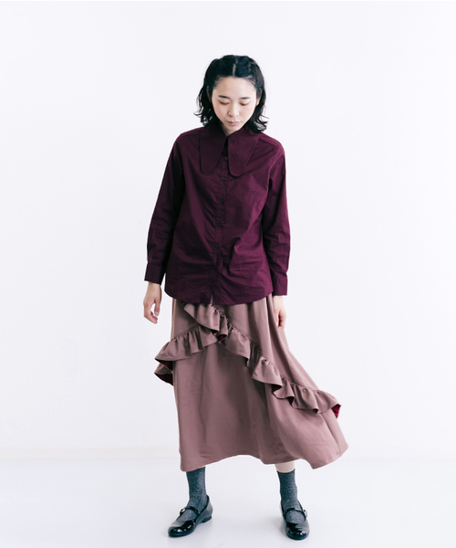 merlot plus（メルロープリュス）の「うさみみ襟コットンシャツブラウス7121（シャツ/ブラウス・レディース・ブラック/ワイン/ホワイト・FREE）」の15枚目の写真