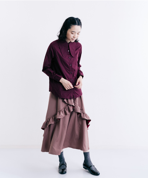 merlot plus（メルロープリュス）の「うさみみ襟コットンシャツブラウス7121（シャツ/ブラウス・レディース・ブラック/ワイン/ホワイト・FREE）」の16枚目の写真