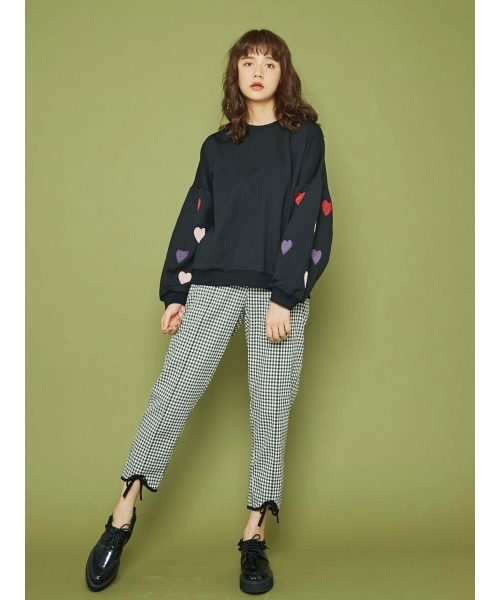 merry jenny（メリージェニー）の「ギンガムテーパードパンツ（その他パンツ・レディース・ネイビー/ブラック・FREE）」の5枚目の写真