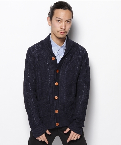 CIAOPANIC（チャオパニック）の「アランショールCD（カーディガン/ボレロ・メンズ・ネイビー/グレー/ベージュ・MEDIUM/LARGE）」の3枚目の写真