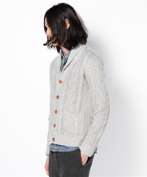 CIAOPANIC（チャオパニック）の「アランショールCD（カーディガン/ボレロ・メンズ・ネイビー/グレー/ベージュ・MEDIUM/LARGE）」の4枚目の写真