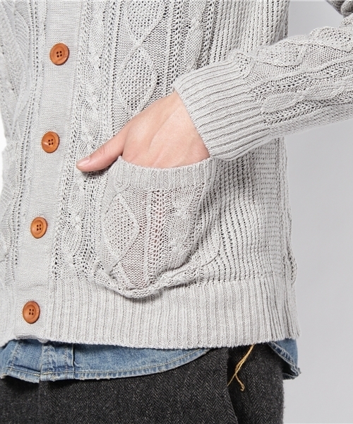 CIAOPANIC（チャオパニック）の「アランショールCD（カーディガン/ボレロ・メンズ・ネイビー/グレー/ベージュ・MEDIUM/LARGE）」の6枚目の写真