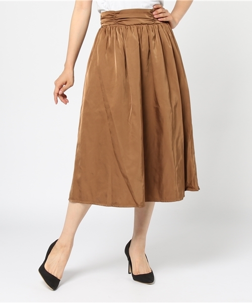 Re:EDIT（リエディ）の「グロッシークロスフレアスカート（スカート・レディース・ブラック/キャメル/グリーン/レッド・MEDIUM/LARGE）」の12枚目の写真