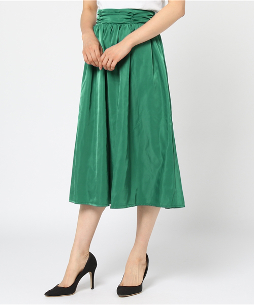 Re:EDIT（リエディ）の「グロッシークロスフレアスカート（スカート・レディース・ブラック/キャメル/グリーン/レッド・MEDIUM/LARGE）」の3枚目の写真