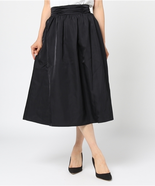 Re:EDIT（リエディ）の「グロッシークロスフレアスカート（スカート・レディース・ブラック/キャメル/グリーン/レッド・MEDIUM/LARGE）」の2枚目の写真