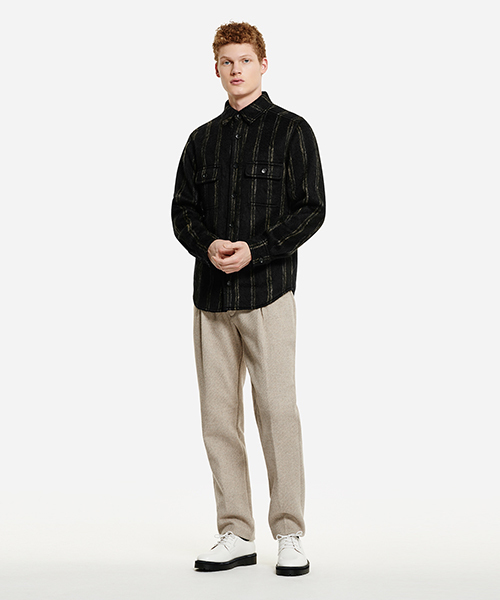 Saturdays NYC（サタデーズ ニューヨークシティ ）の「Jeremiah Shaggy Wool CPO（ミリタリージャケット・メンズ・チャコールグレー/ネイビー・X-SMALL/S/M/L）」の9枚目の写真