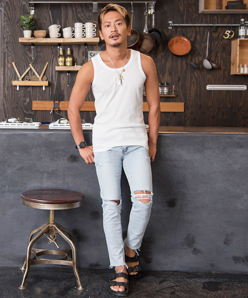 jiggys shop(ジギーズショップ)の「テレコタンクトップ(タンクトップ・メンズ・ホワイト/ブラック/ネイビー/グレー・LARGE/MEDIUM/SMALL/X-LARGE/XX-LARGE)」の22枚目の写真